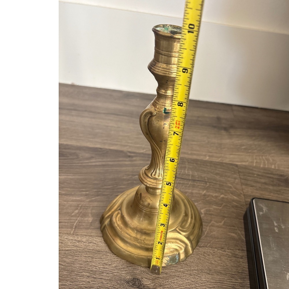 Vintage Antique French LOUIS XV Brass Candlestick Holder Nouveau Style Elegant - Picture 6 of 6
